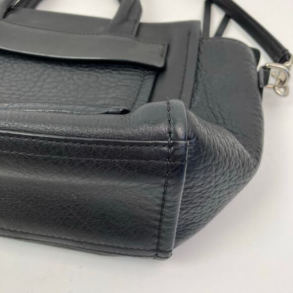 COACH Black Leather Bleecker Mini Riley Carryall Purse Crossbody Light Flaws OS - Picture 9 of 16